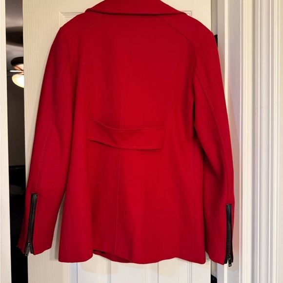Black Rivet Red Peacoat Size S - Picture 6 of 7